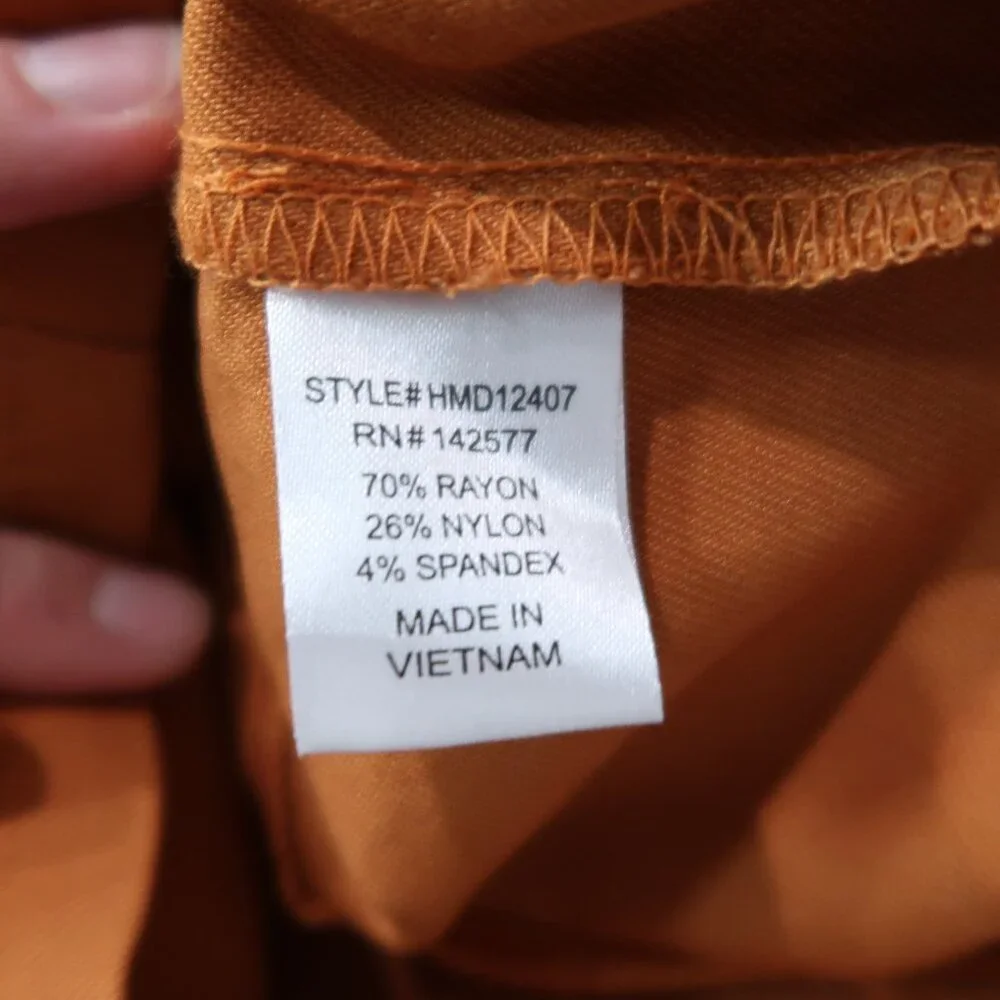 Haute Monde Dress Womens Spaghetti Strap Empire Waist Form Fitting NWT Orange L - Picture 13 of 15